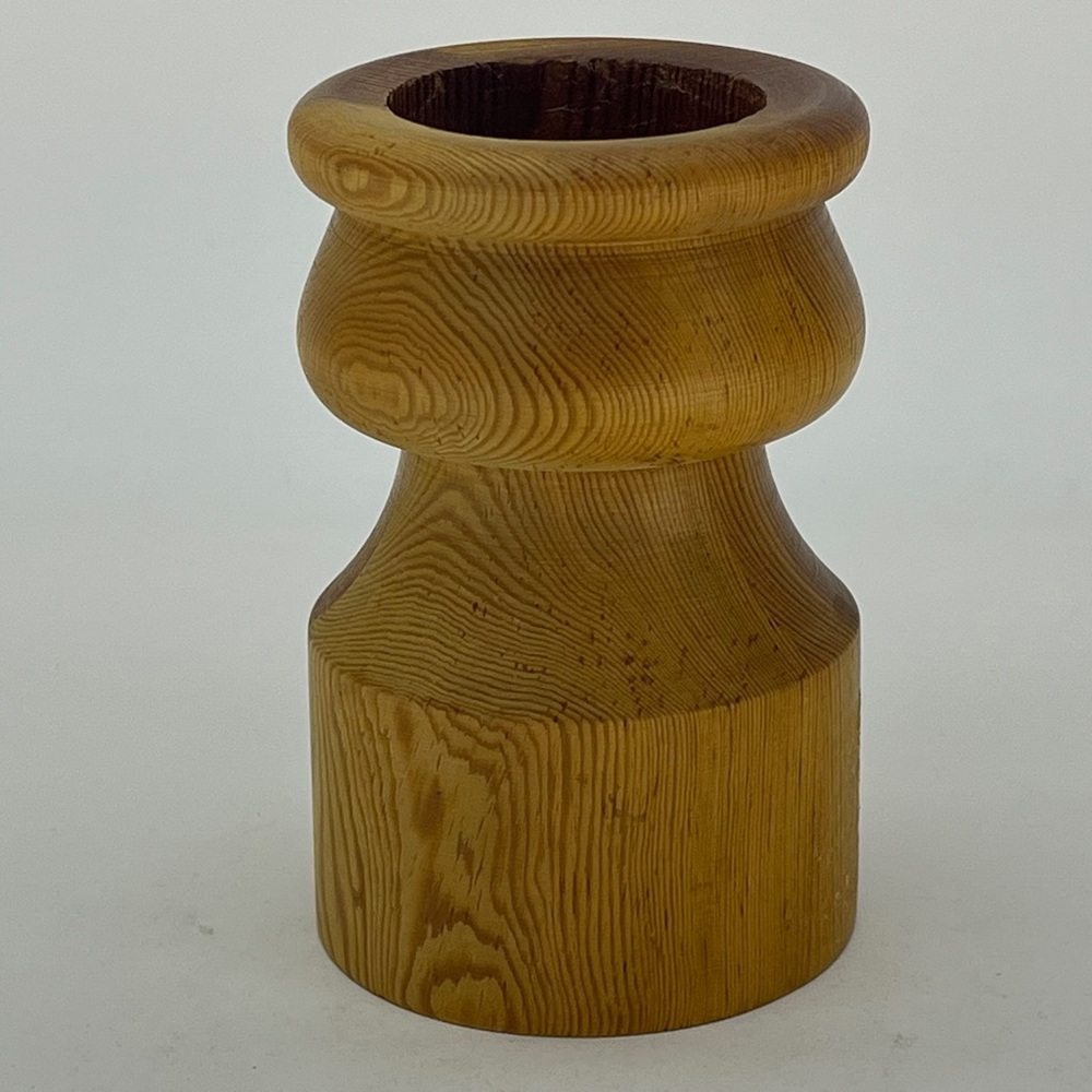 Wooden Candle Holder Bo Svensk Vintage MCM Scandinavian Denmark Decor Neutral